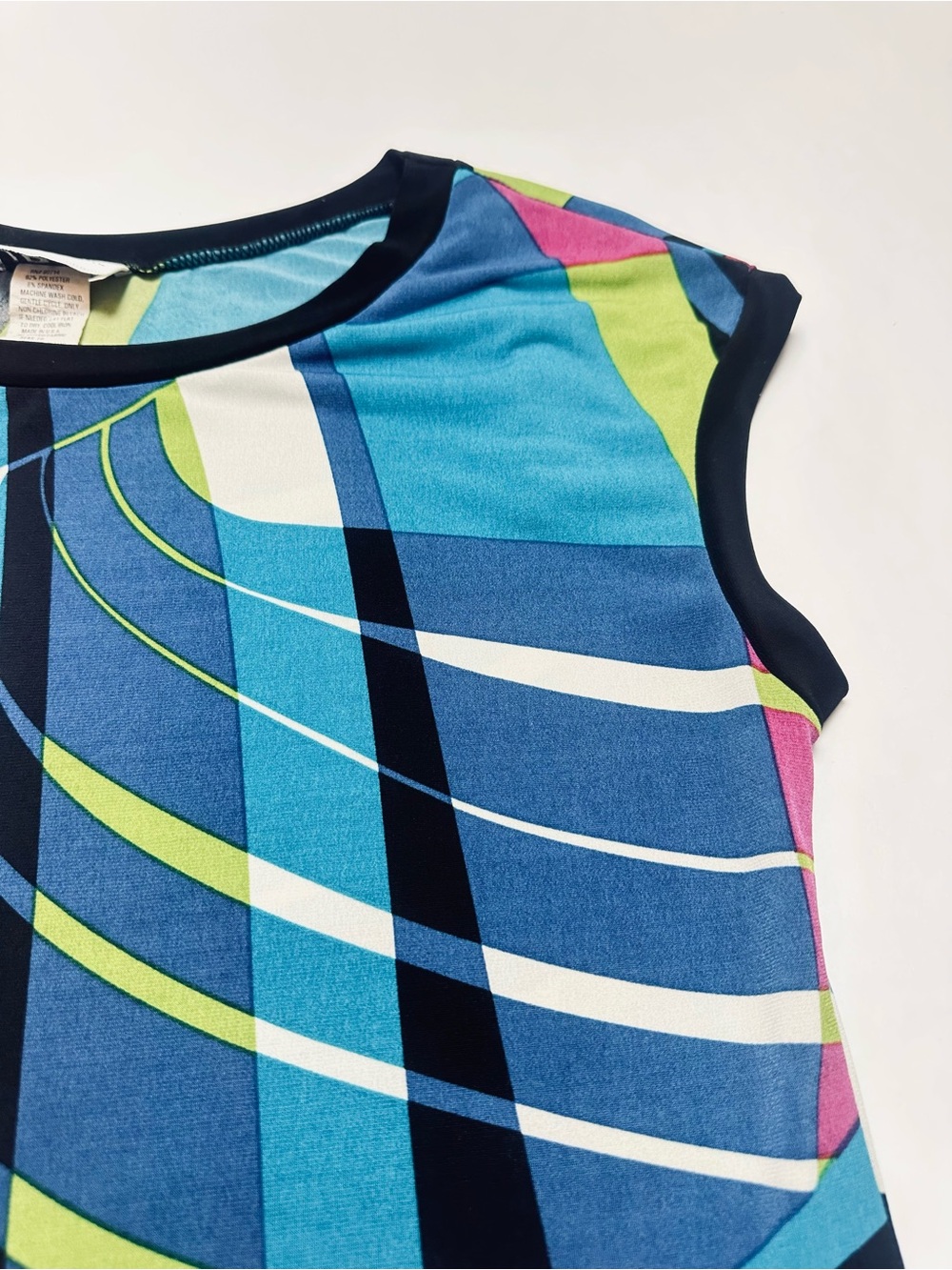 Y2K Abstract Geometric Shift Dress Mod Art Teacher Dopamine Colorful Sz 4 - Picture 8 of 11